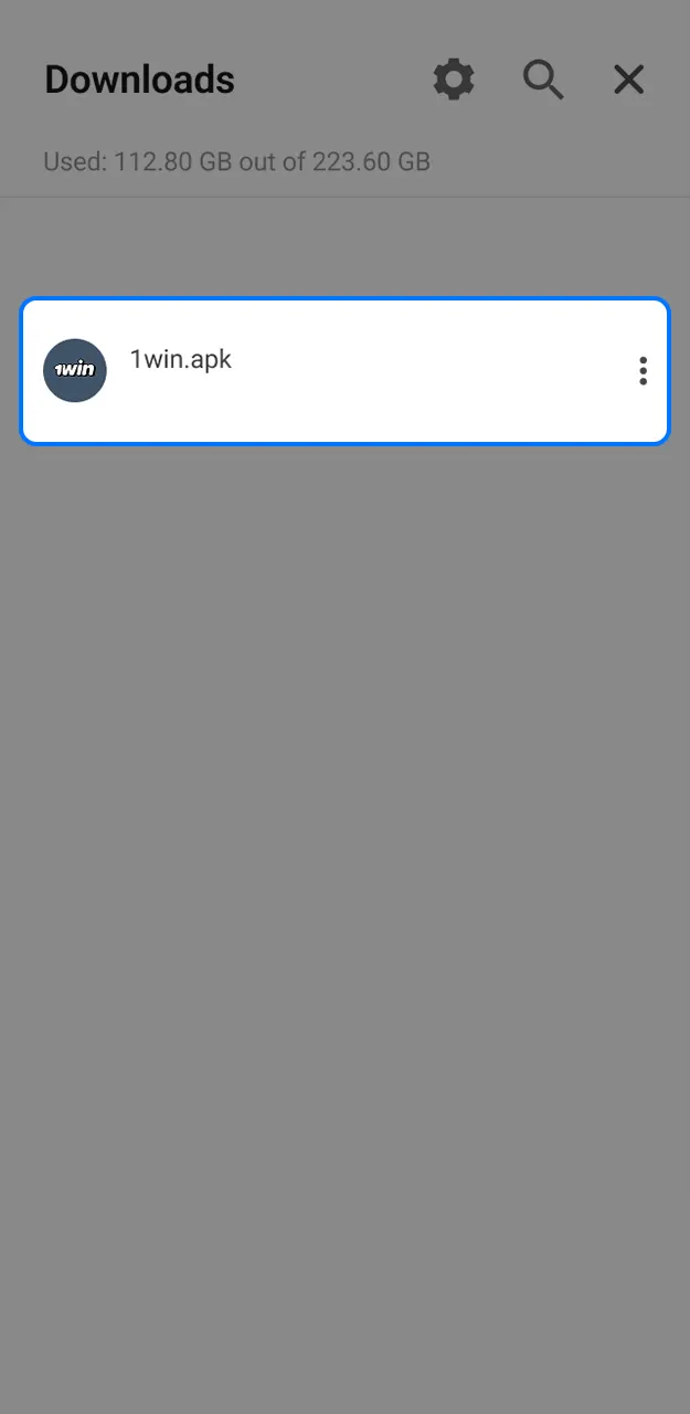 Install the 1win app on your mobile device.