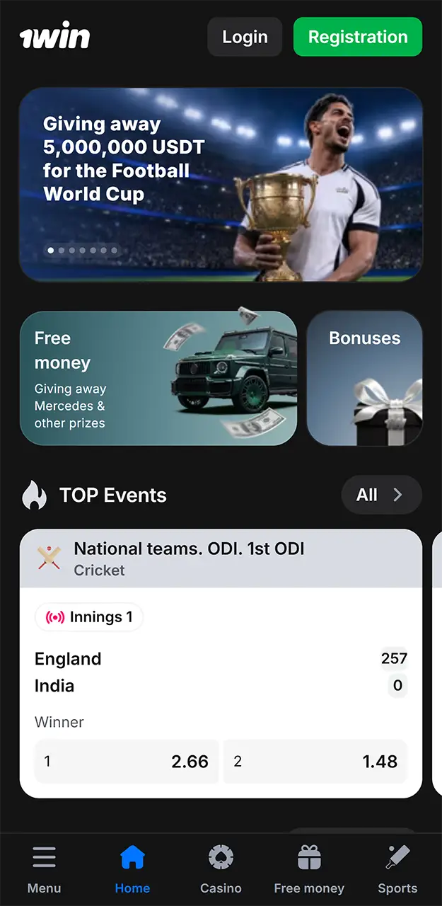Download the 1win app for Android and iOS.