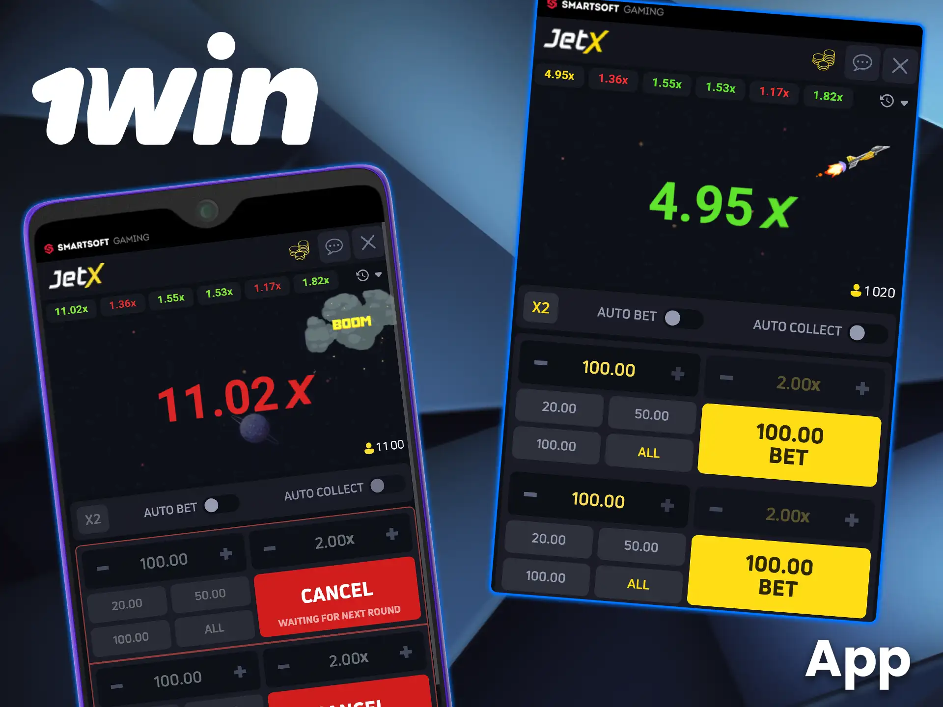 Enjoy fast-paced rounds of 1win JetX.