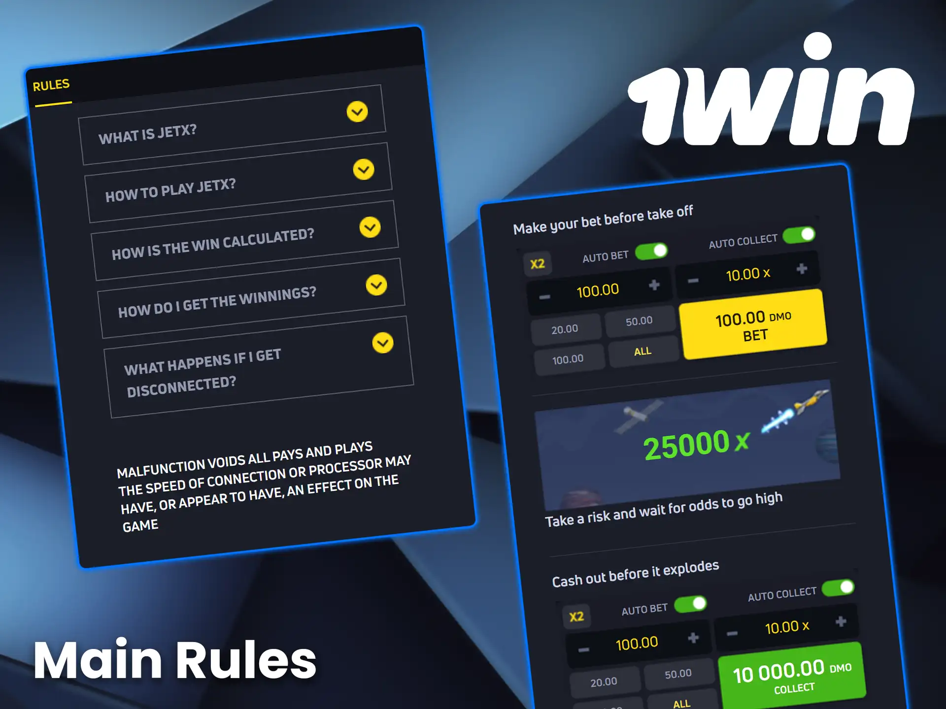 Learn about the rules of the JetX game on 1win.