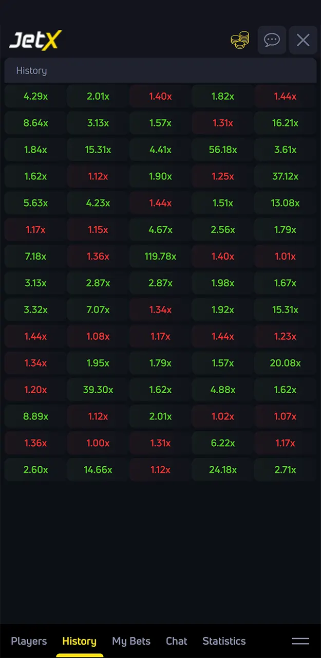Sign up and start playing JetX at 1win.