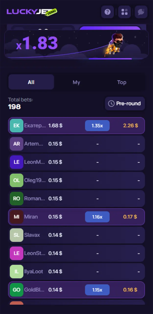 Check out your betting statistics for Lucky Jet on 1win.