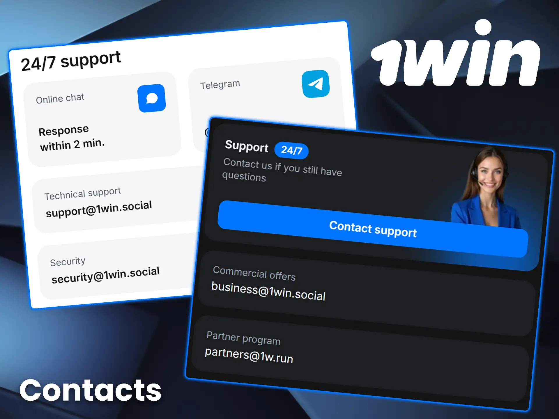 Get 24/7 support at 1win.