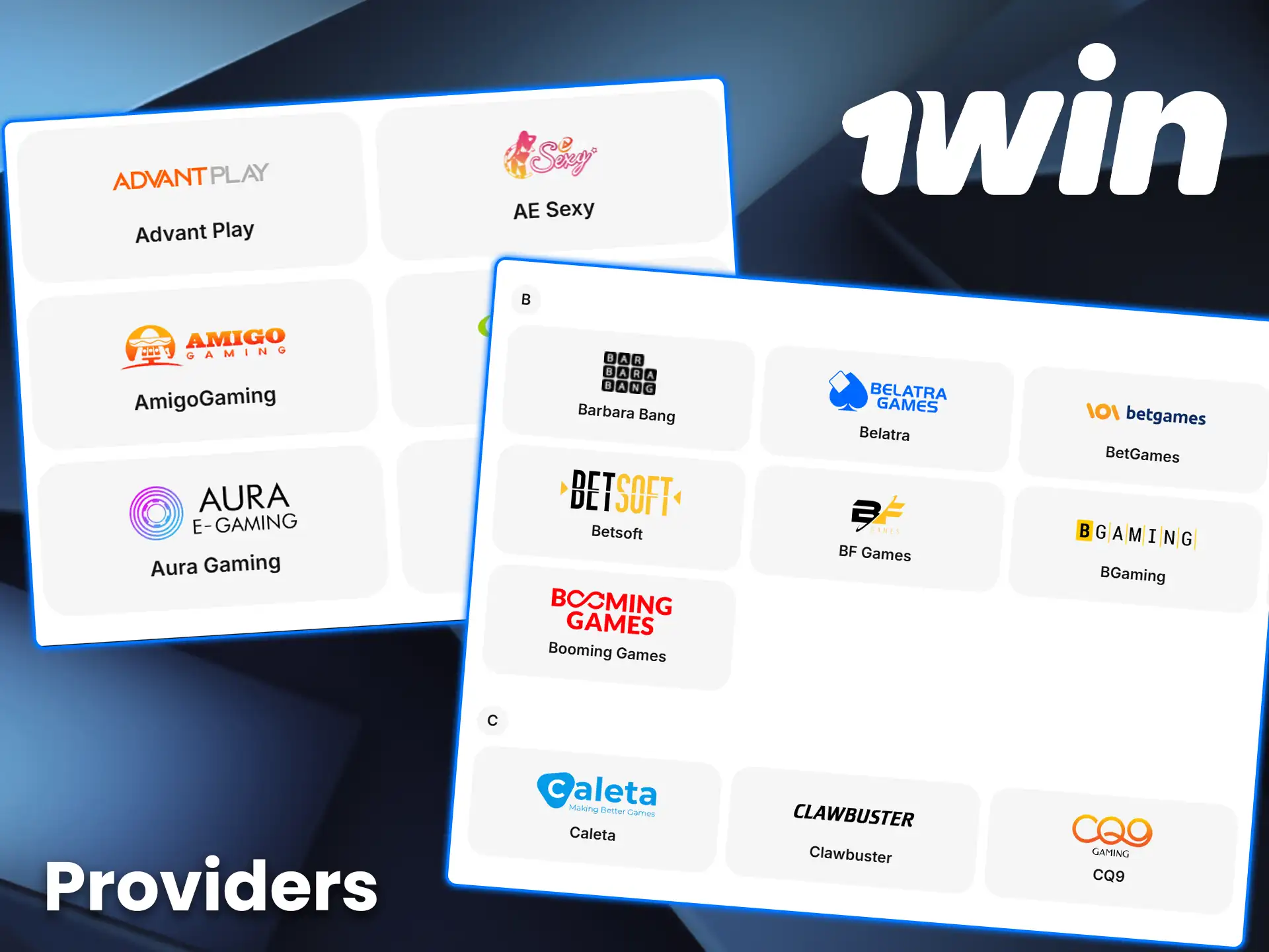 Discover the top casino providers on 1win.
