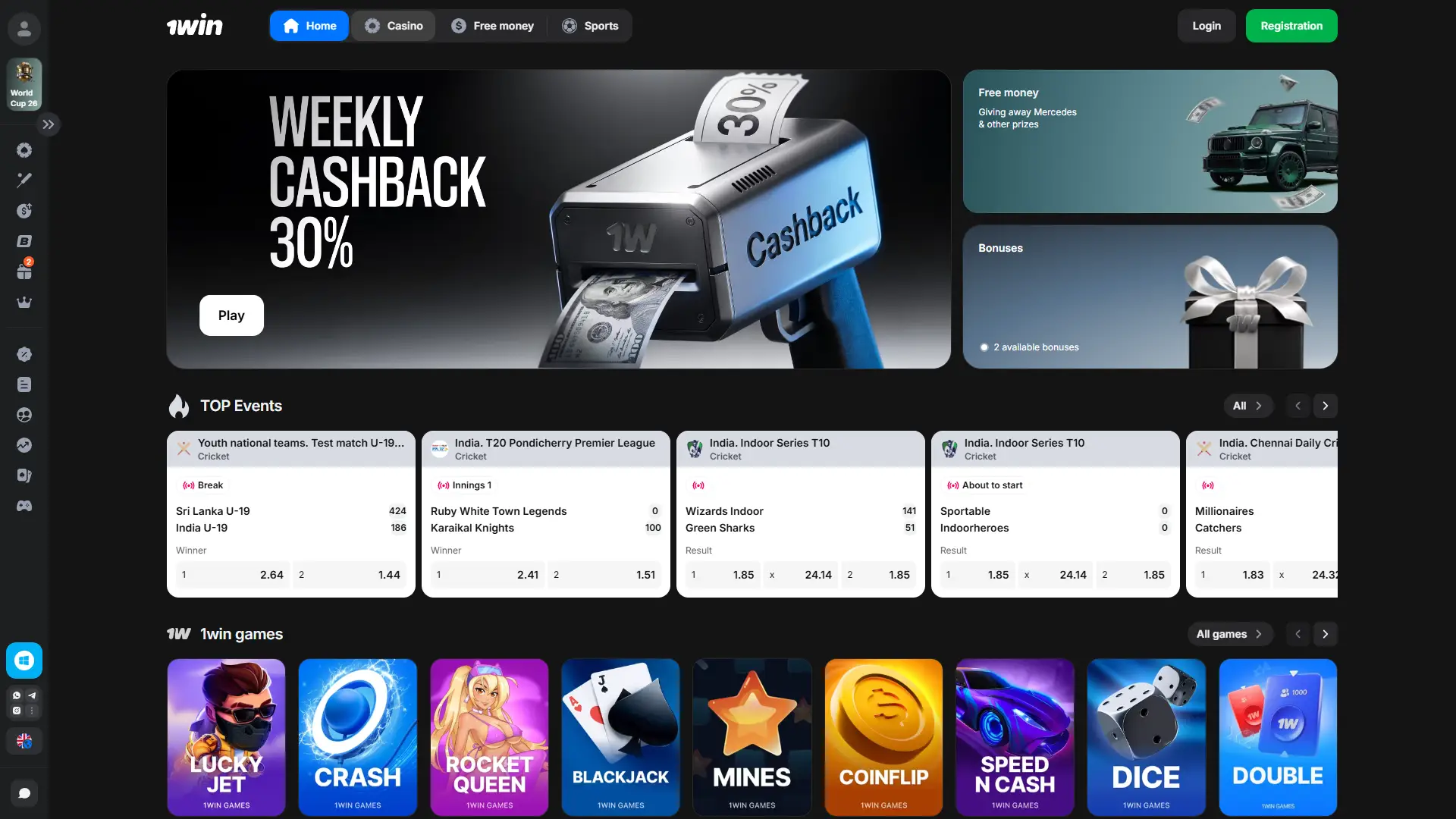Bet on sports and play casino games at 1win.